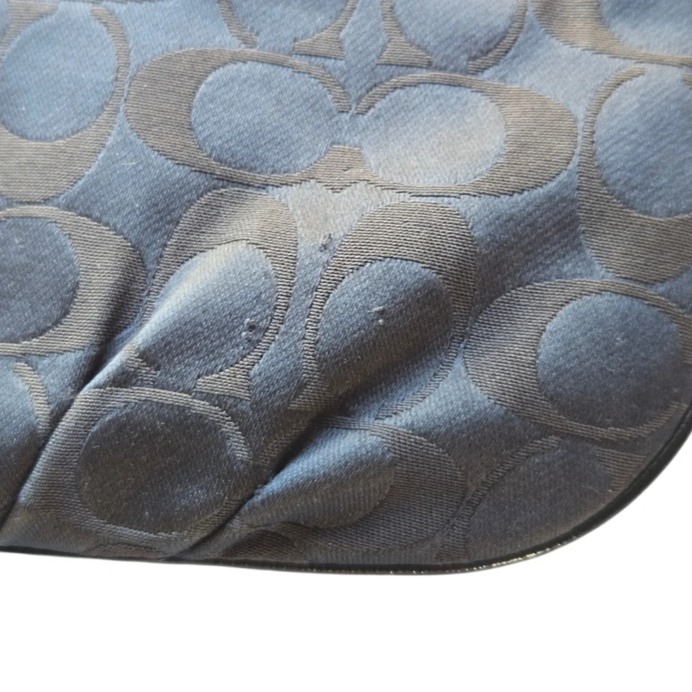 Coach Black Wristlet With Brown C Pattern. Large Clutch With Zipper, Pockets